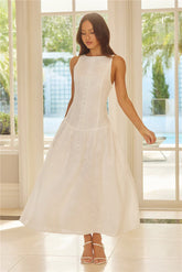 Jasmine Jewel Embroidered Maxi Dress White