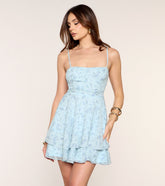 Daylight Darling Floral Chiffon Skater Dress