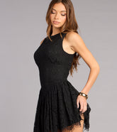 Just Add Heels Lace Skater Mini Dress