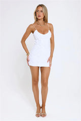 Sea Sparkle Nights Sequin Mini Dress White