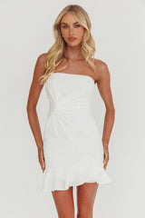 Minivestido palabra de honor blanco Prom Queen