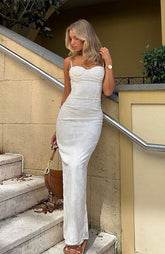 Vestido maxi Poppy Dream Crema