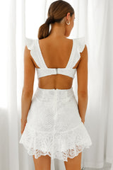 Vestido Jackie Pinafore de encaje filigrana blanco