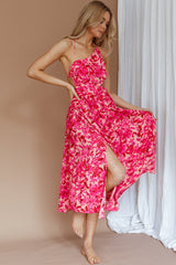 Vestido midi con espalda abierta y estampado floral Destination