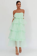 Vestido midi Behati de capas escalonadas color menta