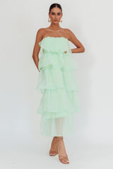 Vestido midi Behati de capas escalonadas color menta