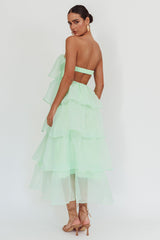 Vestido midi Behati de capas escalonadas color menta