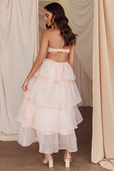 Vestido midi rosa Behati de capas escalonadas