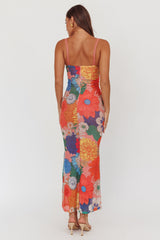 Vestido Maxi Laranja com Renda e Alças Finas Girl Power