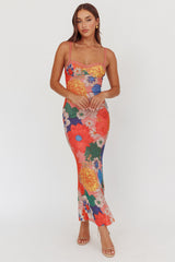 Vestido Maxi Laranja com Renda e Alças Finas Girl Power