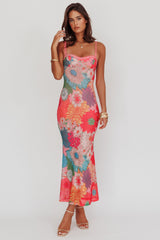 Vestido largo con tirantes de encaje Girl Power rosa