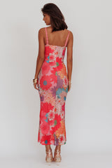 Vestido largo con tirantes de encaje Girl Power rosa