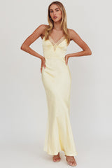 Vestido Largo Maxi con Encaje Summer Of Love Limón