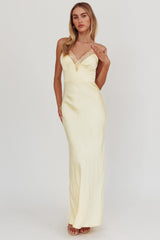 Vestido Largo Maxi con Encaje Summer Of Love Limón