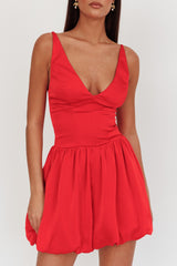 Minivestido Balão Vermelho Chamativo