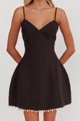 Mini Vestido Besos Pearl Hem Negro
