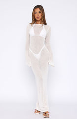 Vestido largo de manga larga Malta Mermaids blanco