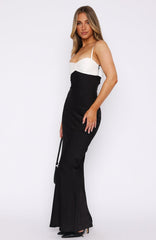 Vestido Longo Think Of Me Preto/Off White