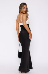 Vestido Longo Think Of Me Preto/Off White