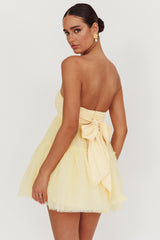 Minivestido de tul sin tirantes Dreamscape Lemon