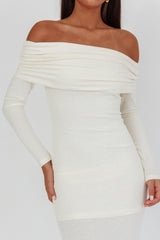 Vestido largo Juju sin hombros blanco