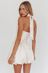 Minivestido Angelico Halterneck Balonê Creme