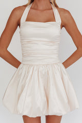 Minivestido Angelico Halterneck Balonê Creme