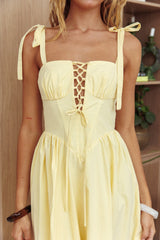 Kiahna Vestido maxi con corpiño con cordones Butter