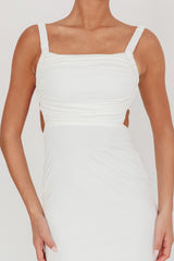 Vestido largo con espalda cruzada Dream Crush blanco
