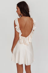 Minivestido Alba con volante Oyster