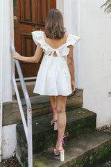 Vestido Curto Babydoll Manga Bufante Marlina Branco