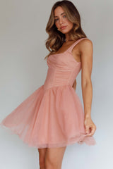 Minivestido La Ballerine de malla superpuesta Lipstick