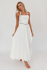 Vestido largo sin espalda Rune Blanco