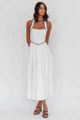 Vestido largo sin espalda Rune Blanco