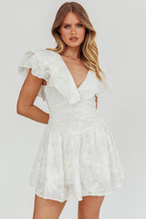Minivestido blanco con volantes Garden Of Eden