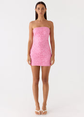 Minivestido Dangerous Kind con abalorios - Rosa