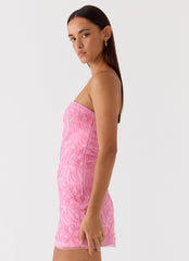 Minivestido Dangerous Kind con abalorios - Rosa