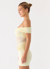 Minivestido con hombros descubiertos Either Way - Amarillo