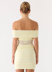 Minivestido con hombros descubiertos Either Way - Amarillo