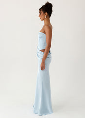 Vestido largo corsé Emory - Azul