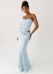Vestido largo corsé Emory - Azul