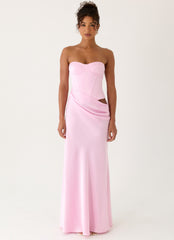 Vestido longo espartilho Emory - Rosa