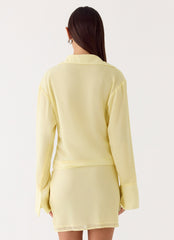 Minivestido camisa Farretti - Amarillo pálido