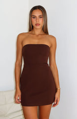 Minivestido sin tirantes Keep Falling - Chocolate
