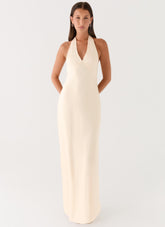 Vestido maxi de satén Heavy Hearted - Perla