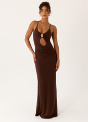 Vestido maxi Inez - Chocolate