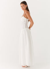 Vestido largo con cintura caída Jacinda - Marfil