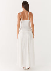 Vestido largo con cintura caída Jacinda - Marfil