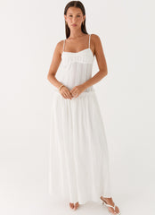 Vestido largo con cintura caída Jacinda - Marfil