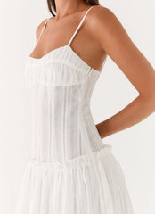 Vestido largo con cintura caída Jacinda - Marfil